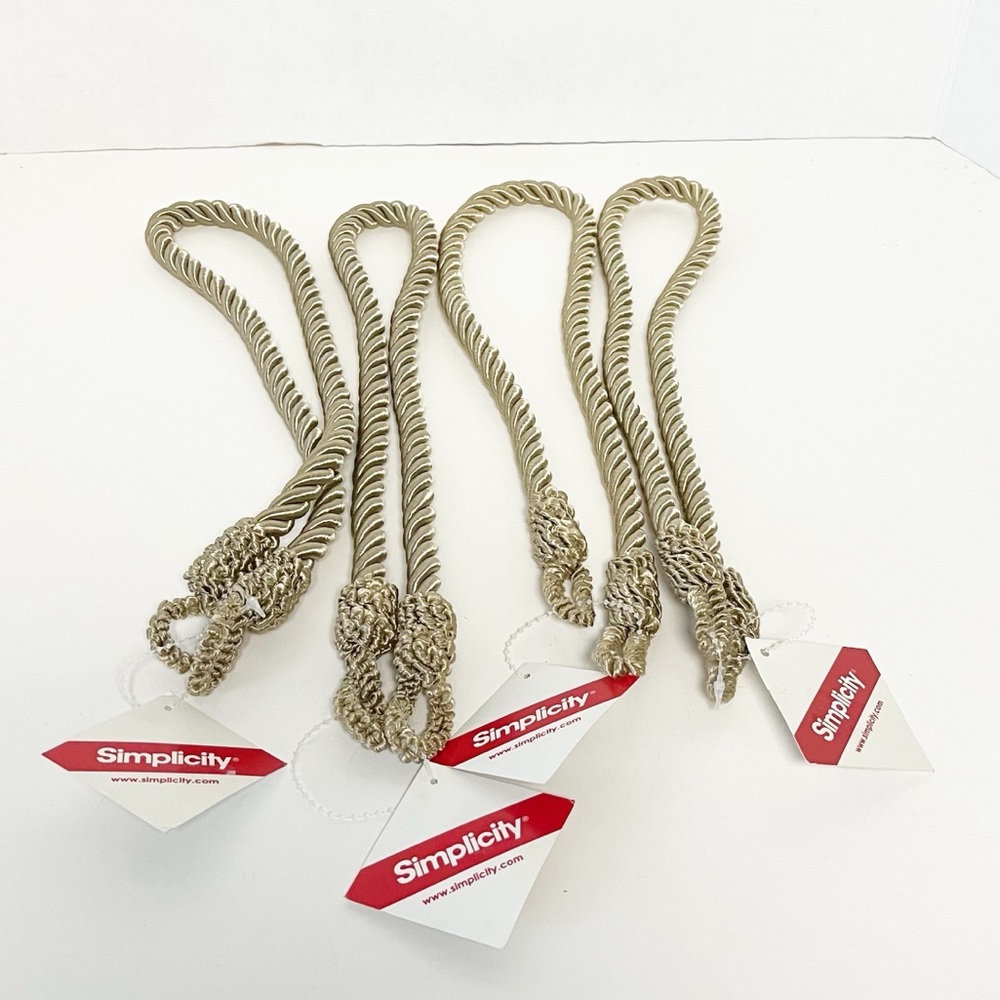 Simplicity Gold Rope Curtain Holdbacks